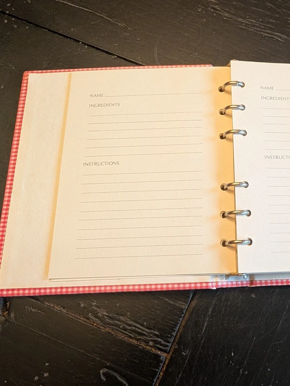 Vintage Hallmark 70s 80s Gingham Recipe Binder Organizer Cottagecore Grandmacore